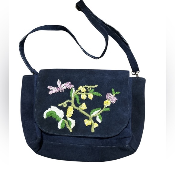 Raj Handbags - Embroidered Leather Crossbody Bag By Raj New With Tags